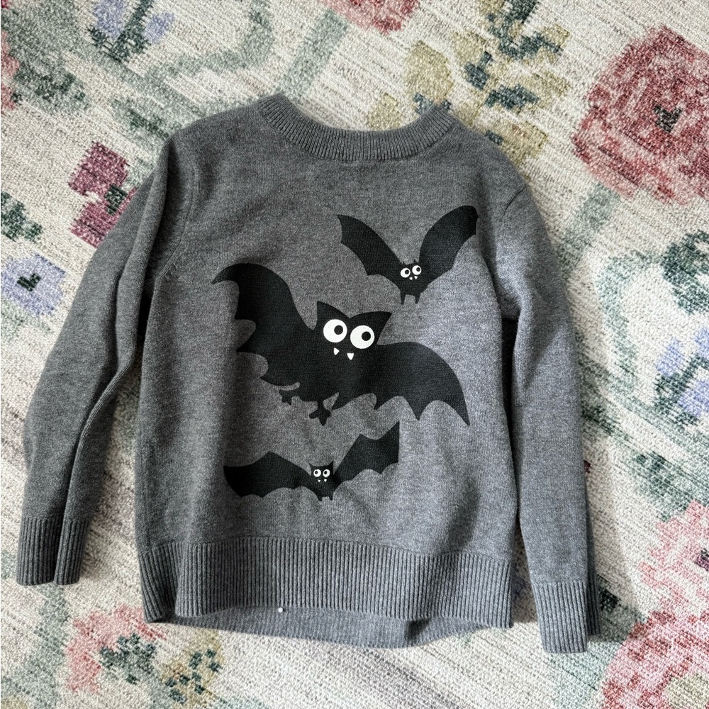 H&M Gray Kids Sweater with Bat Design